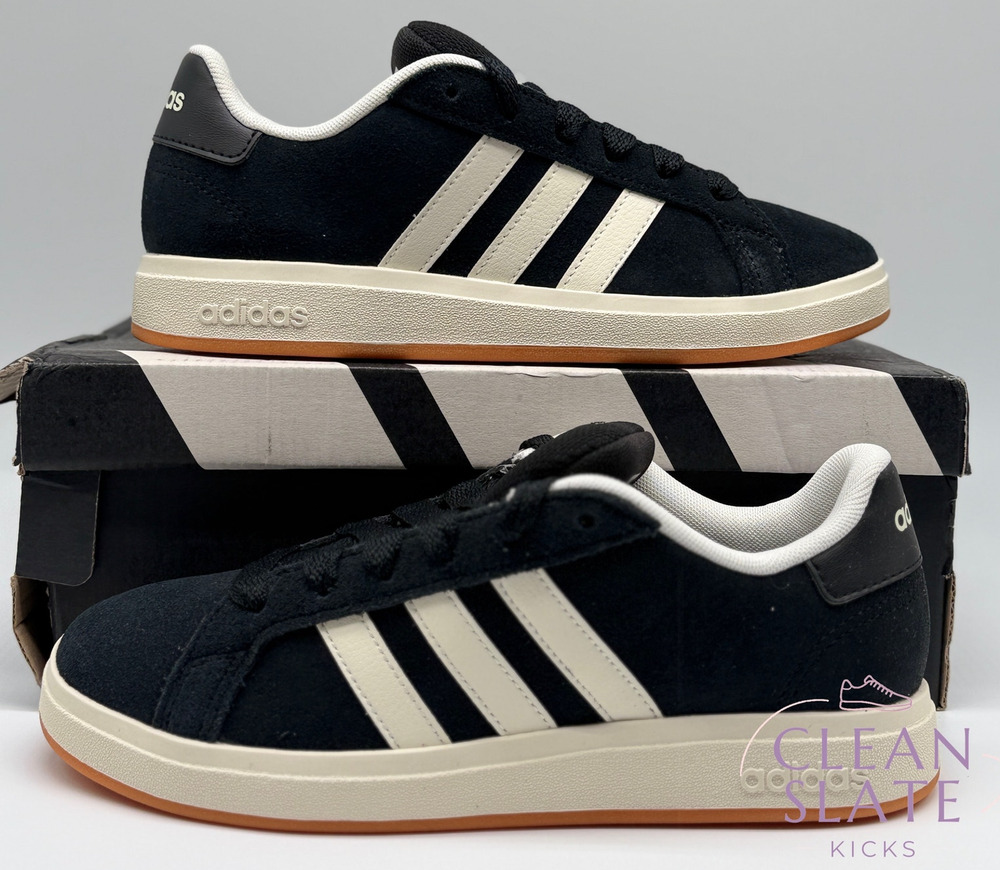 Adidas Grand Court 00s K Black/Off-White/Gum · Kids 5 NIB/NWT